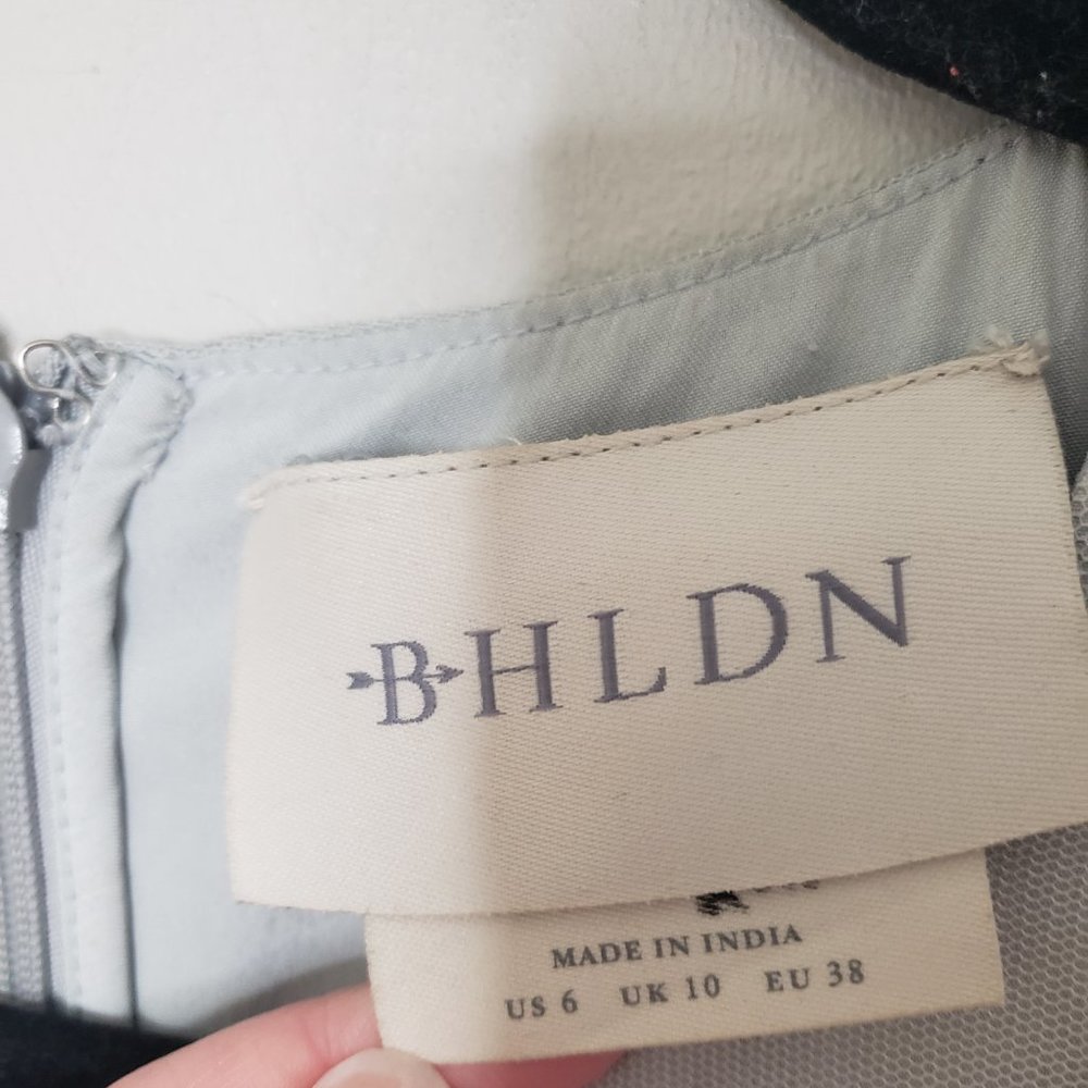 BHLDN Parsons Dress Light Gray/Silver Dress with Floral Embroidery - Picture 7 of 11